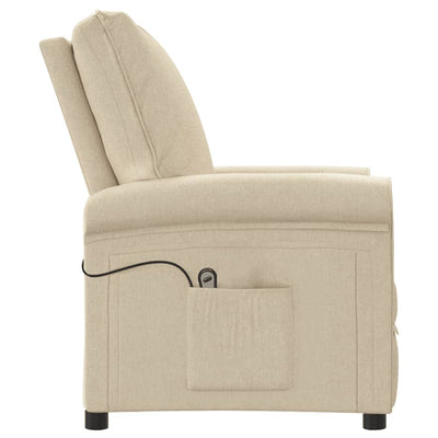 vidaXL Stand up Recliner Chair Cream Fabric