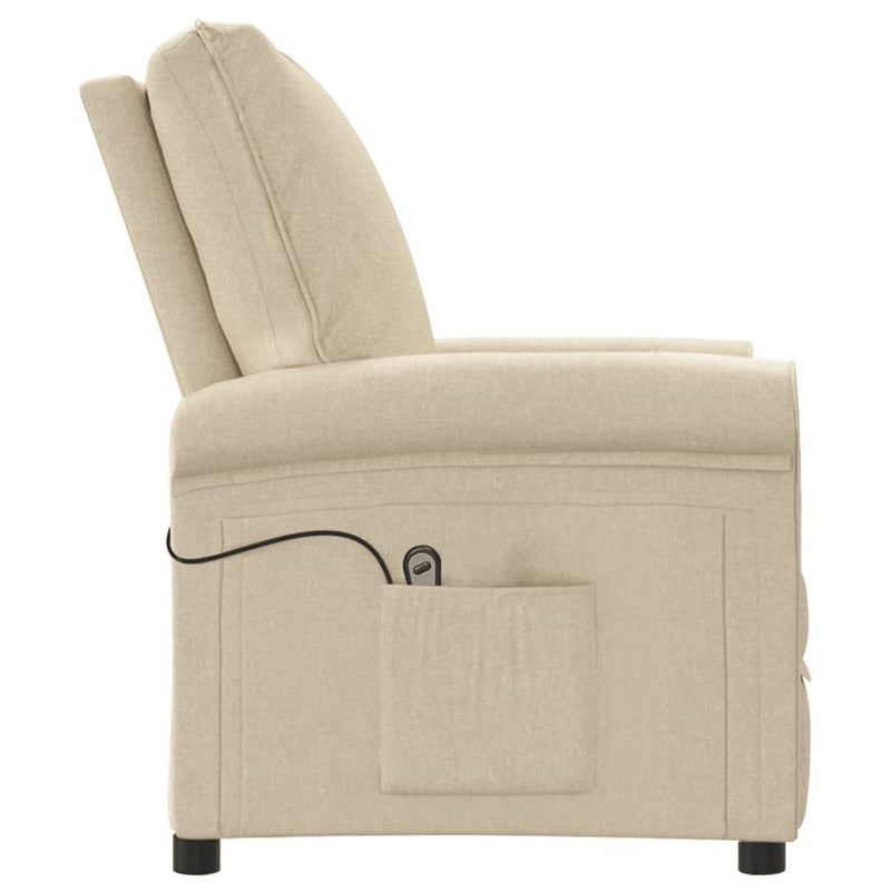 vidaXL Stand up Recliner Chair Cream Fabric