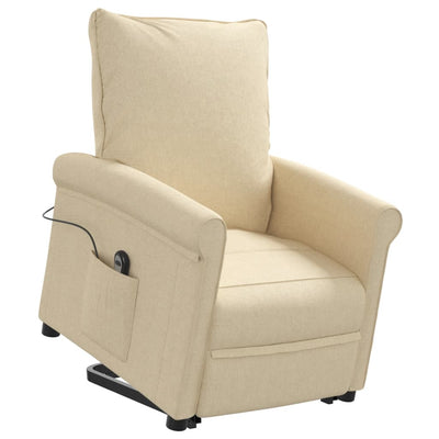 vidaXL Stand up Recliner Chair Cream Fabric