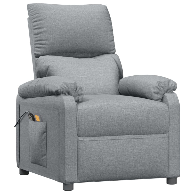 vidaXL Stand up Massage Chair Light Grey Fabric