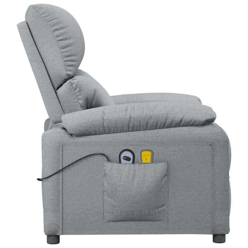 vidaXL Stand up Massage Chair Light Grey Fabric