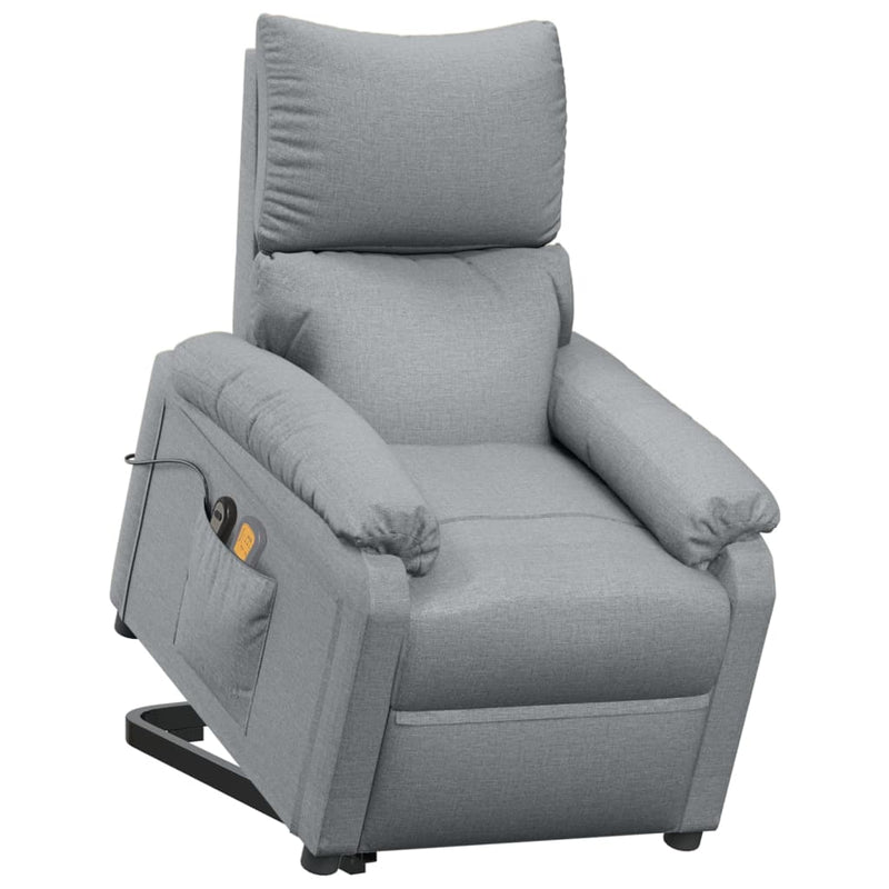 vidaXL Stand up Massage Chair Light Grey Fabric