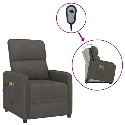 vidaXL Stand up Massage Chair Dark Grey Microfiber Fabric