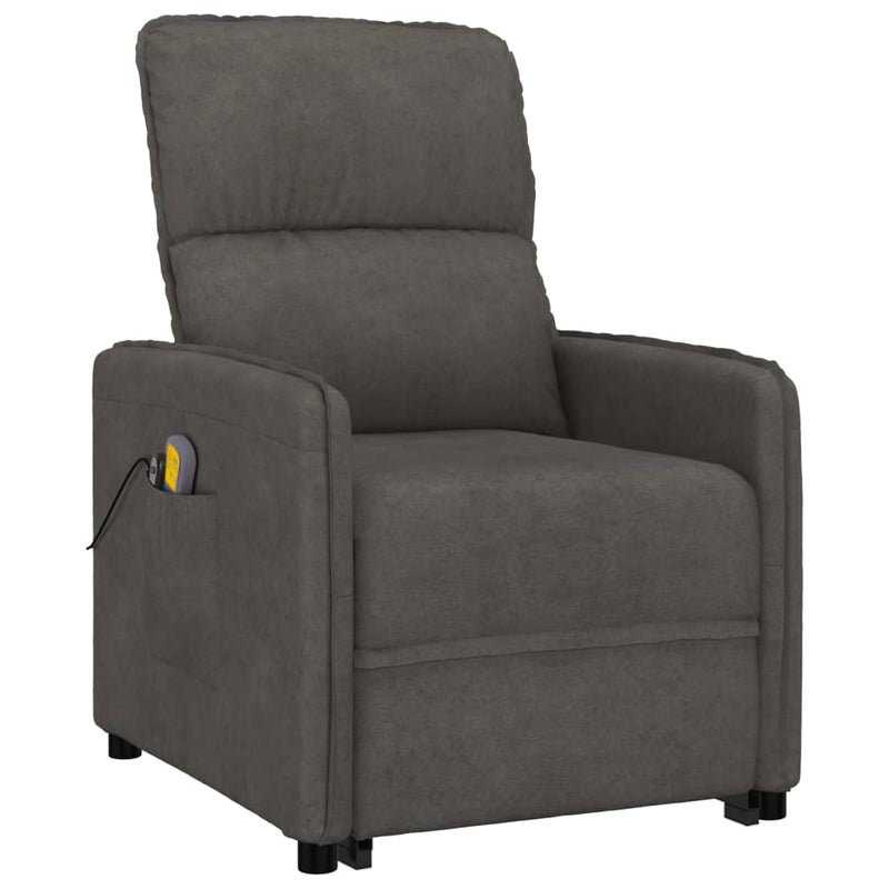 vidaXL Stand up Massage Chair Dark Grey Microfiber Fabric