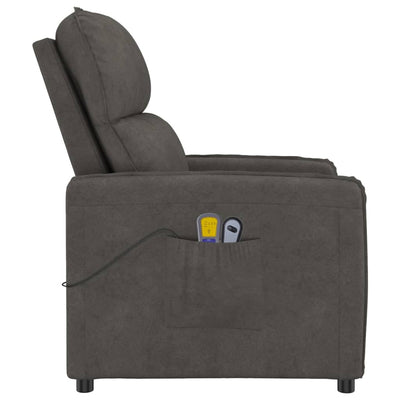 vidaXL Stand up Massage Chair Dark Grey Microfiber Fabric