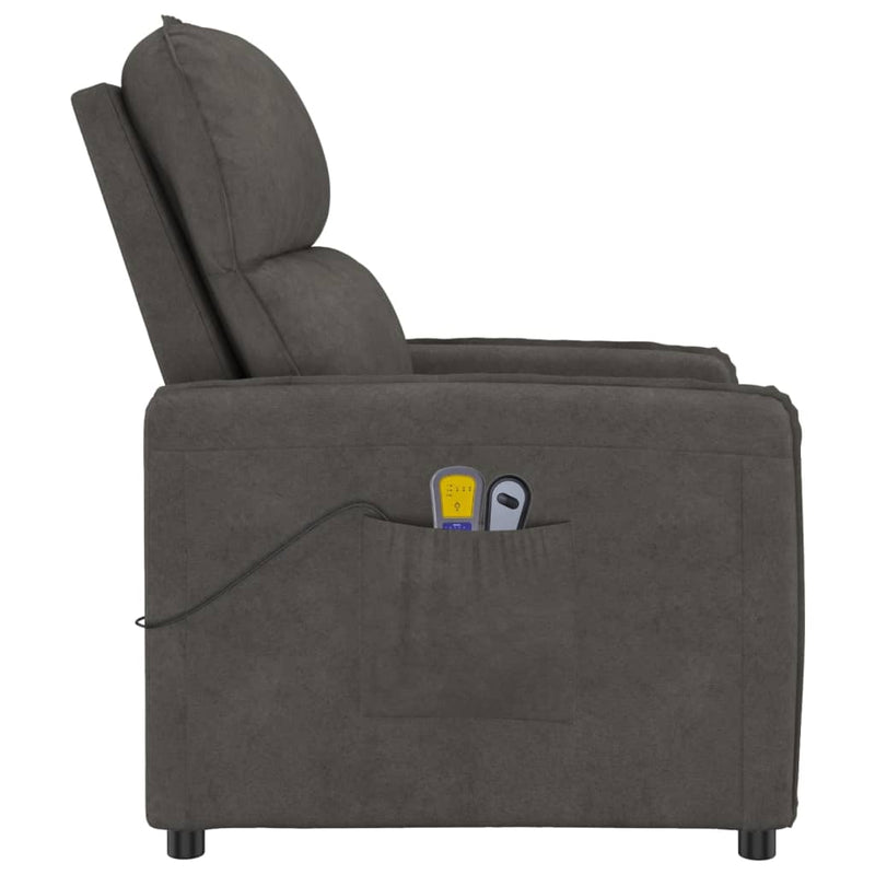 vidaXL Stand up Massage Chair Dark Grey Microfiber Fabric