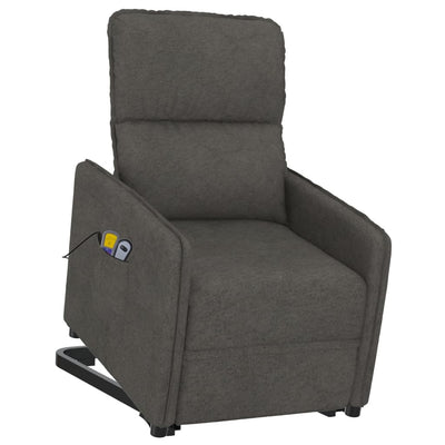 vidaXL Stand up Massage Chair Dark Grey Microfiber Fabric