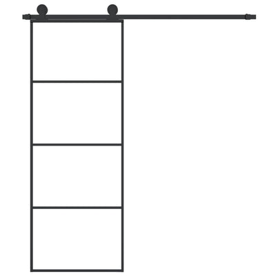 vidaXL Sliding Door with Hardware Set 76x205 cm ESG Glass&Aluminium