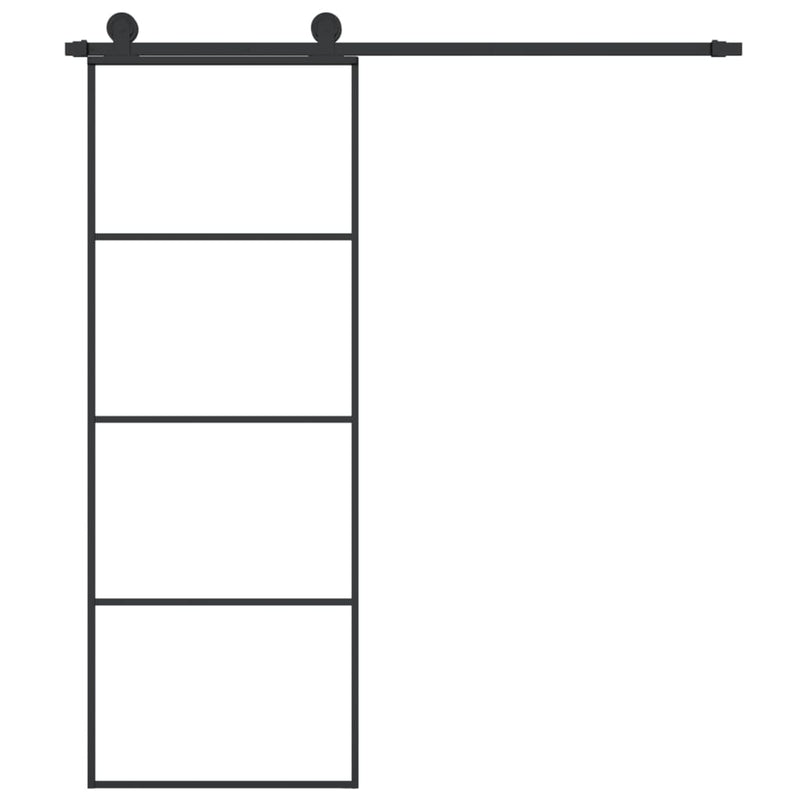 vidaXL Sliding Door with Hardware Set 76x205 cm ESG Glass&Aluminium