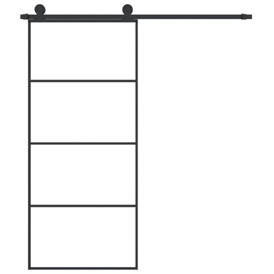 vidaXL Sliding Door with Hardware Set 76x205 cm ESG Glass&Aluminium