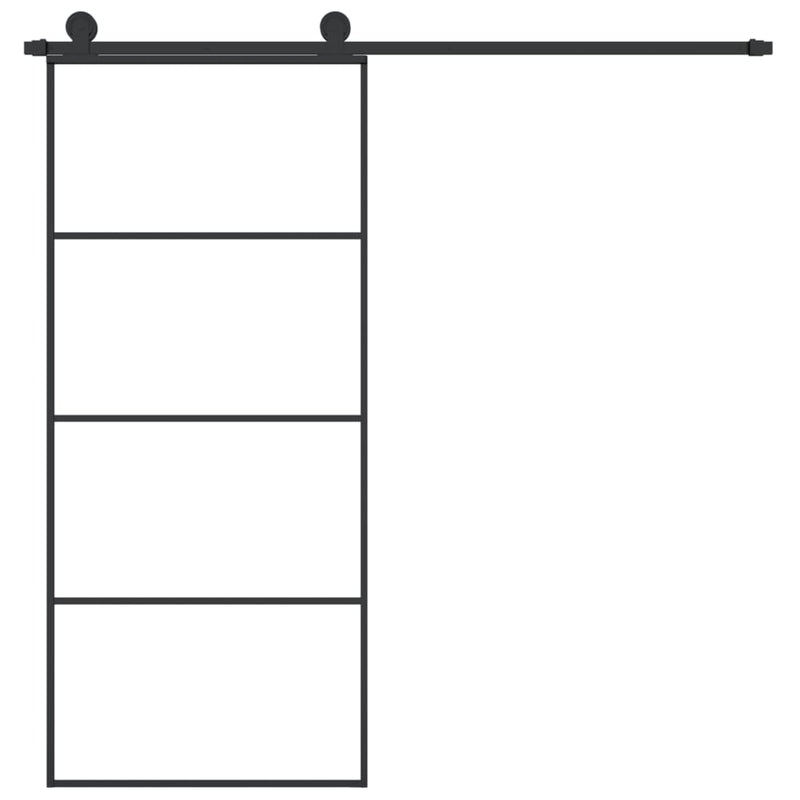 vidaXL Sliding Door with Hardware Set 76x205 cm ESG Glass&Aluminium