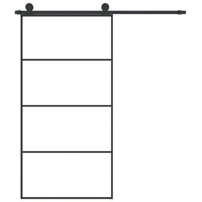 vidaXL Sliding Door with Hardware Set 76x205 cm ESG Glass&Aluminium