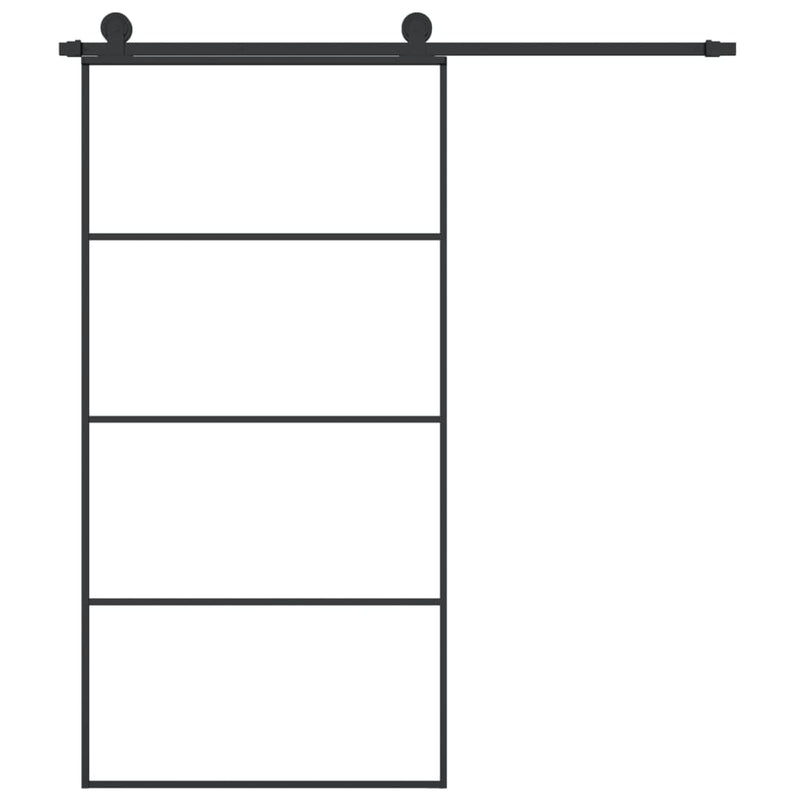 vidaXL Sliding Door with Hardware Set 76x205 cm ESG Glass&Aluminium