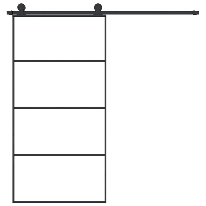 vidaXL Sliding Door with Hardware Set 76x205 cm ESG Glass&Aluminium