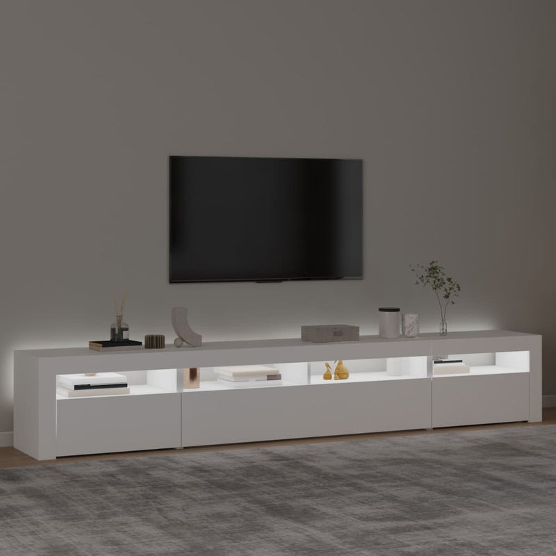 vidaXL TV Cabinet with LED Lights Black 240x35x40 cm