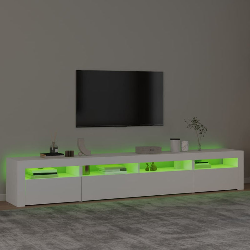 vidaXL TV Cabinet with LED Lights Black 240x35x40 cm