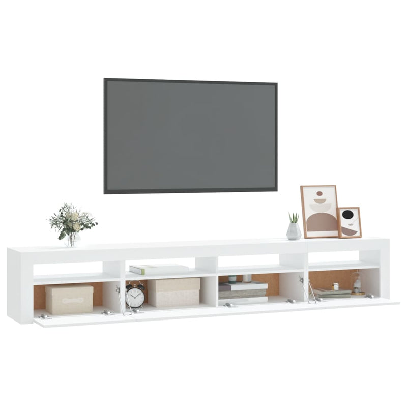 vidaXL TV Cabinet with LED Lights Black 240x35x40 cm