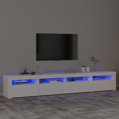 vidaXL TV Cabinet with LED Lights Black 240x35x40 cm