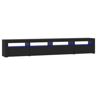 vidaXL TV Cabinet with LED Lights Black 240x35x40 cm