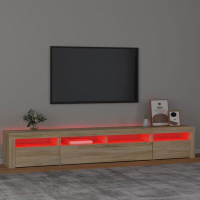 vidaXL TV Cabinet with LED Lights Black 240x35x40 cm