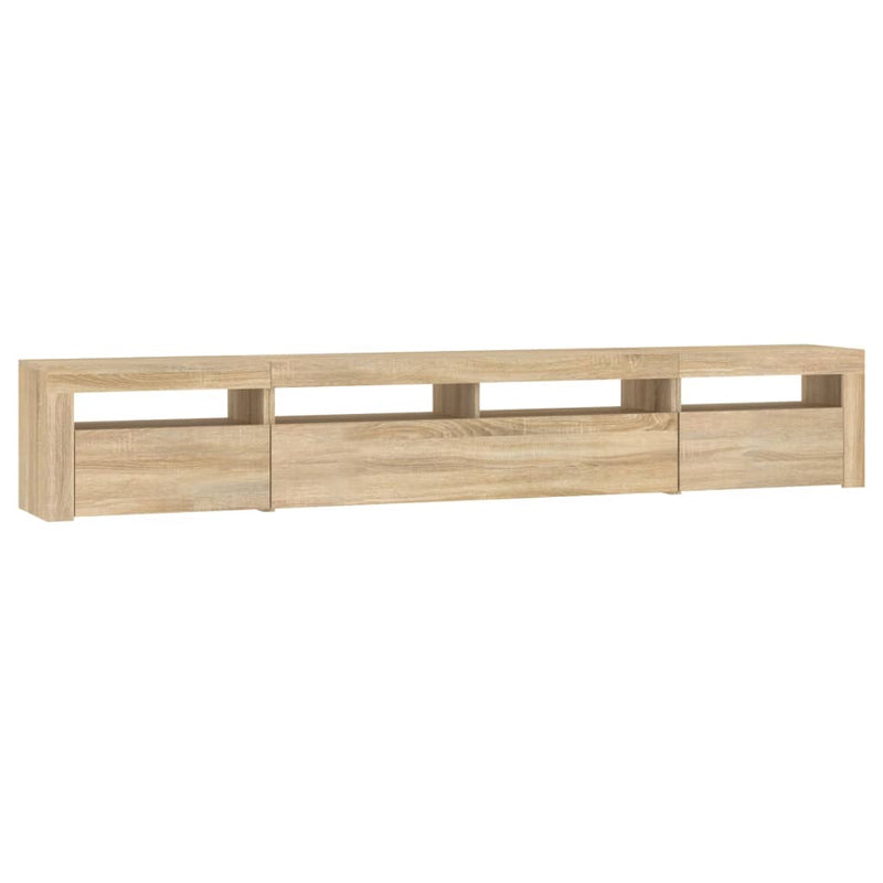 vidaXL TV Cabinet with LED Lights Black 240x35x40 cm