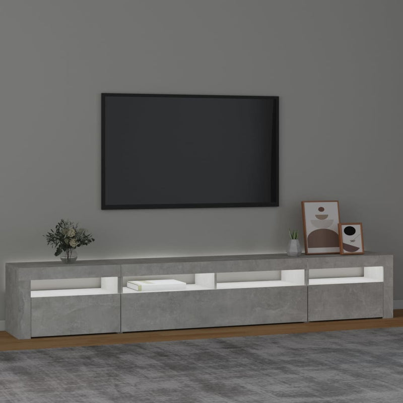 vidaXL TV Cabinet with LED Lights Black 240x35x40 cm