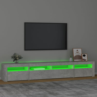 vidaXL TV Cabinet with LED Lights Black 240x35x40 cm
