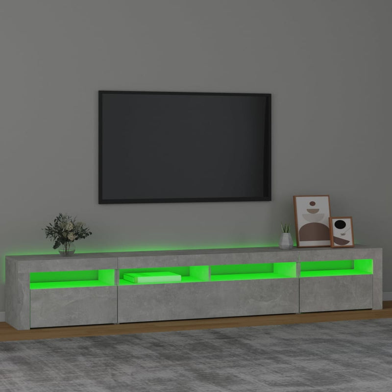 vidaXL TV Cabinet with LED Lights Black 240x35x40 cm