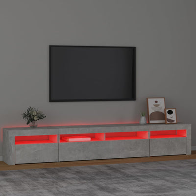 vidaXL TV Cabinet with LED Lights Black 240x35x40 cm