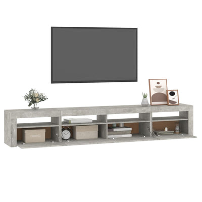 vidaXL TV Cabinet with LED Lights Black 240x35x40 cm