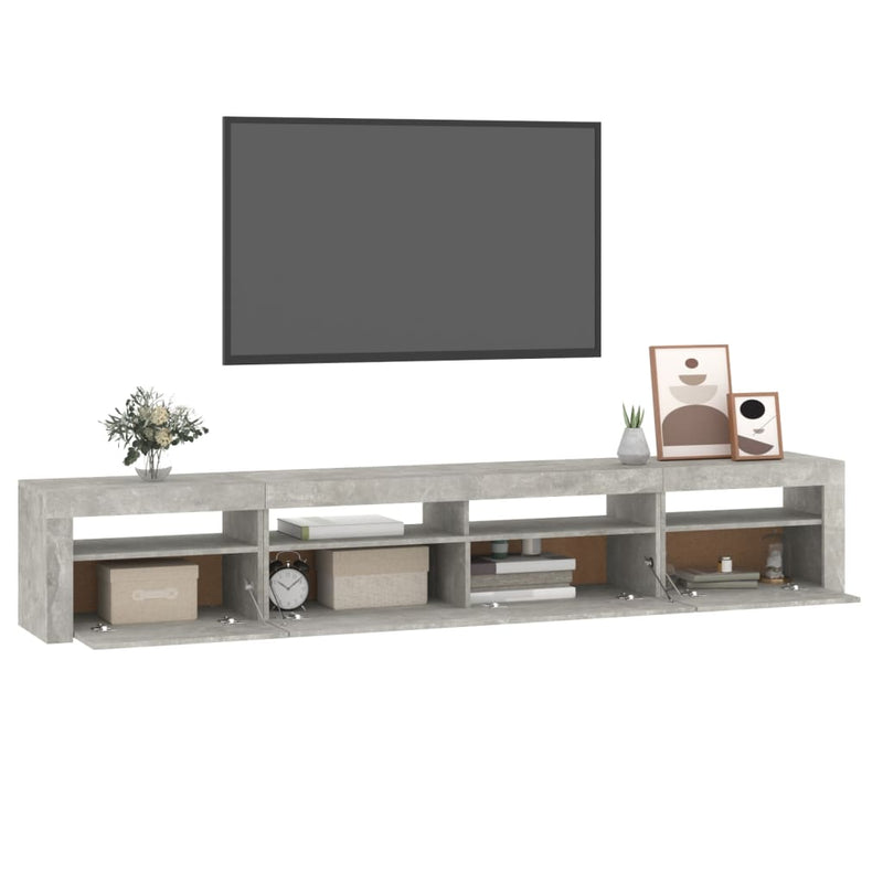 vidaXL TV Cabinet with LED Lights Black 240x35x40 cm