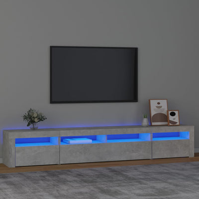 vidaXL TV Cabinet with LED Lights Black 240x35x40 cm