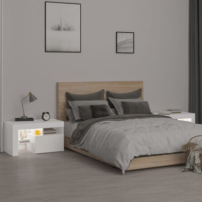 vidaXL Bedside Cabinets 2 pcs with LED Lights Sonoma Oak 70x36.5x40 cm