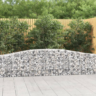 vidaXL Arched Gabion Basket 400x50x80/100 cm Galvanised Iron