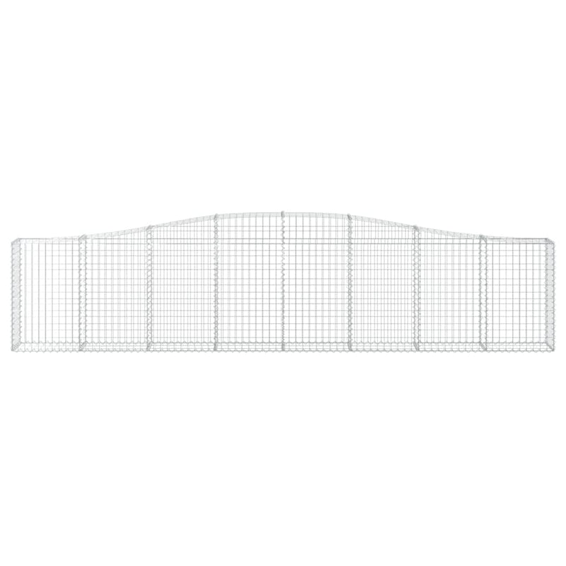 vidaXL Arched Gabion Basket 400x50x80/100 cm Galvanised Iron