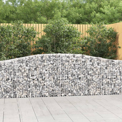 vidaXL Arched Gabion Basket 400x50x80/100 cm Galvanised Iron
