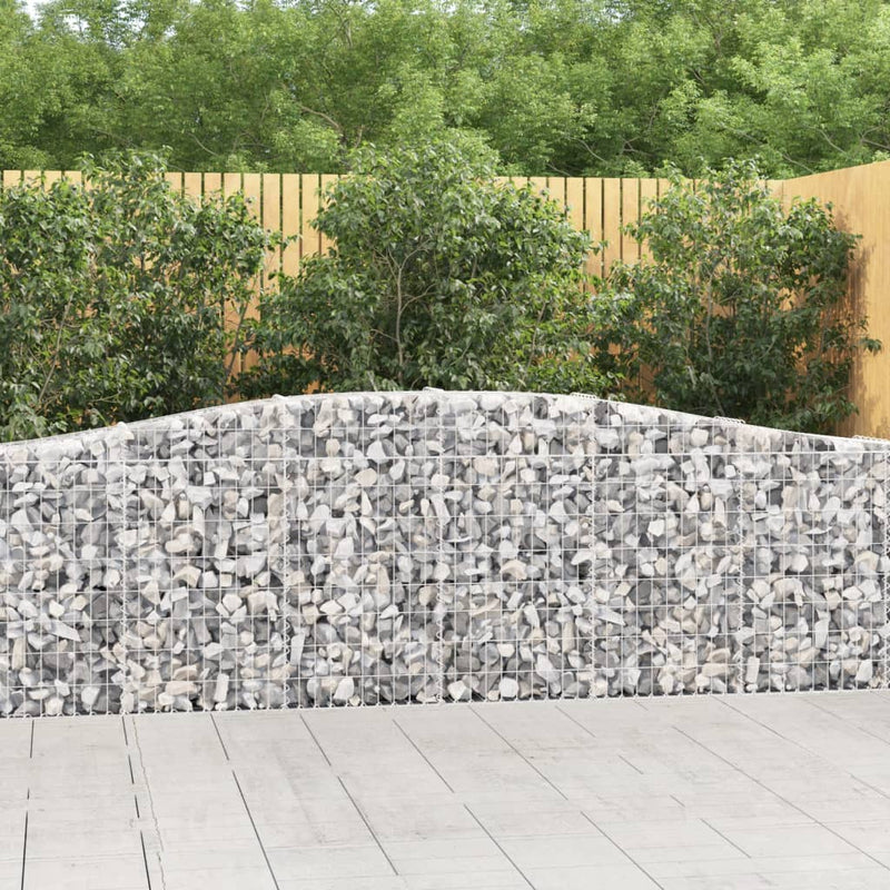 vidaXL Arched Gabion Basket 400x50x80/100 cm Galvanised Iron