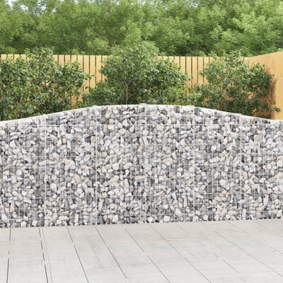vidaXL Arched Gabion Basket 400x50x80/100 cm Galvanised Iron