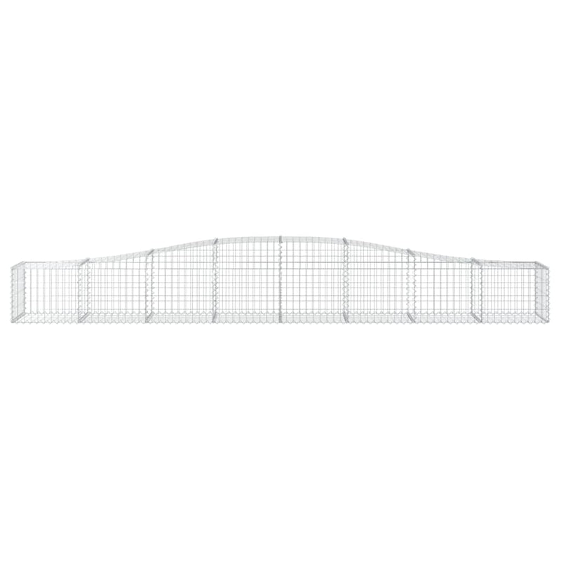 vidaXL Arched Gabion Basket 400x50x80/100 cm Galvanised Iron