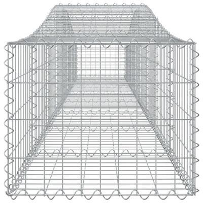 vidaXL Arched Gabion Basket 400x50x80/100 cm Galvanised Iron