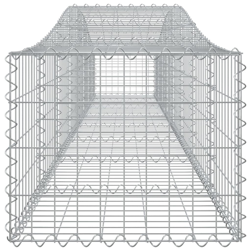 vidaXL Arched Gabion Basket 400x50x80/100 cm Galvanised Iron