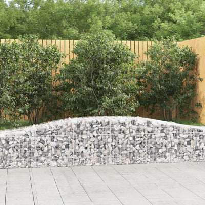 vidaXL Arched Gabion Basket 400x50x80/100 cm Galvanised Iron