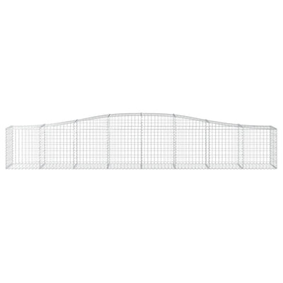 vidaXL Arched Gabion Basket 400x50x80/100 cm Galvanised Iron