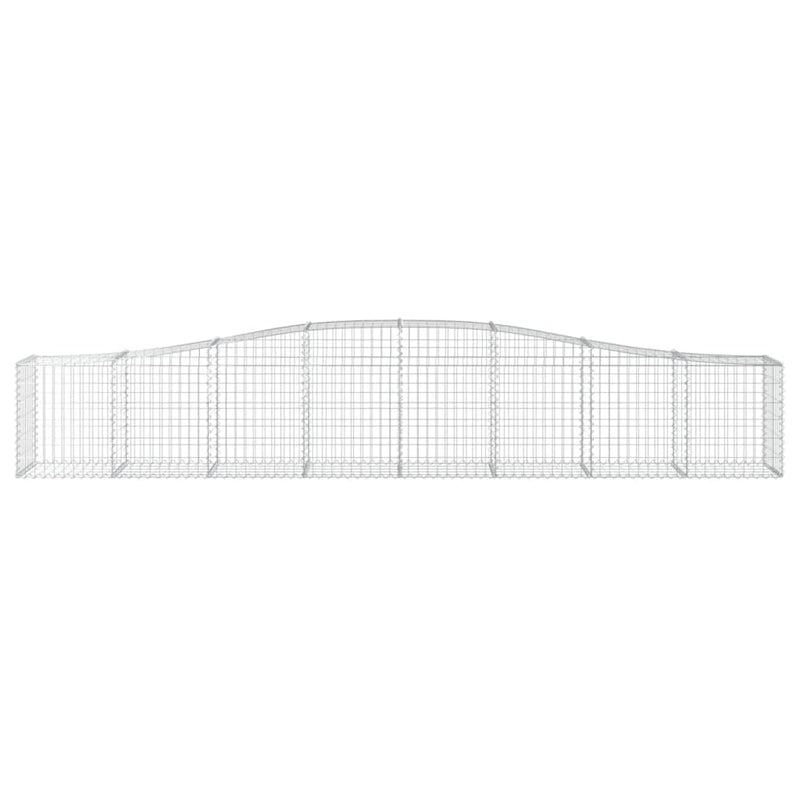 vidaXL Arched Gabion Basket 400x50x80/100 cm Galvanised Iron