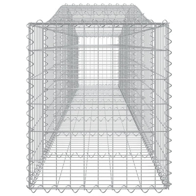 vidaXL Arched Gabion Basket 400x50x80/100 cm Galvanised Iron