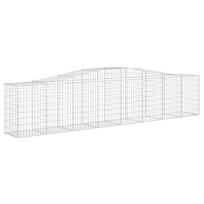 vidaXL Arched Gabion Basket 400x50x80/100 cm Galvanised Iron