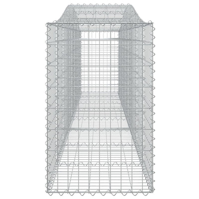 vidaXL Arched Gabion Basket 400x50x80/100 cm Galvanised Iron