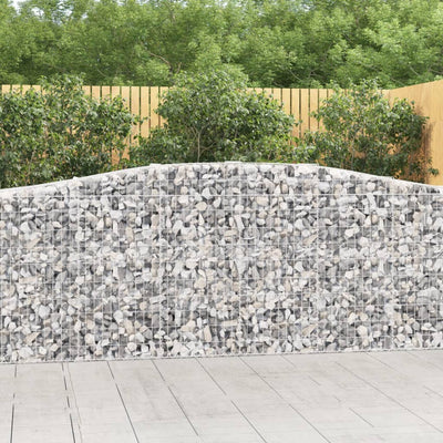 vidaXL Arched Gabion Basket 400x50x80/100 cm Galvanised Iron