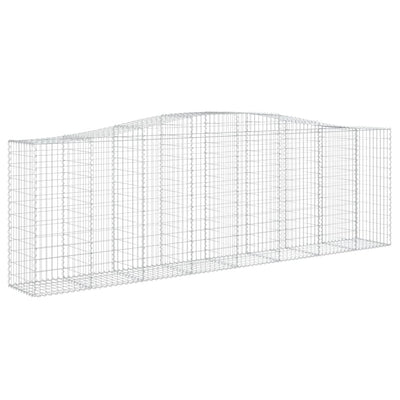 vidaXL Arched Gabion Basket 400x50x80/100 cm Galvanised Iron