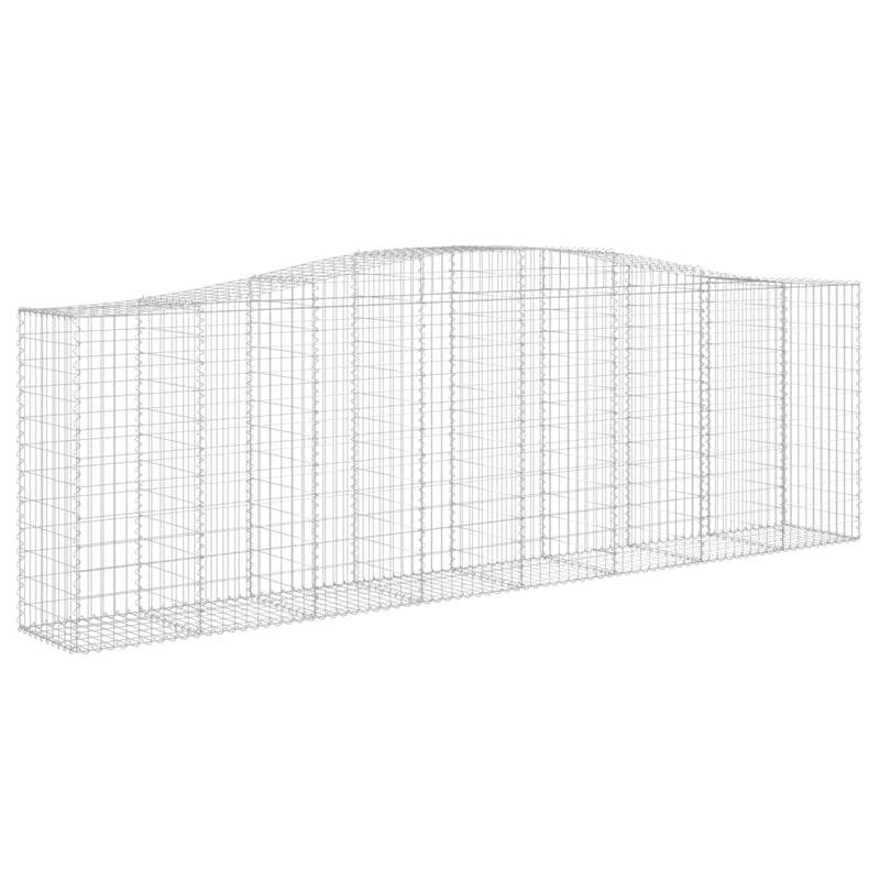vidaXL Arched Gabion Basket 400x50x80/100 cm Galvanised Iron